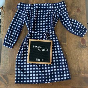 sale!Banana Republic Off Shoulder Gingham Dress
